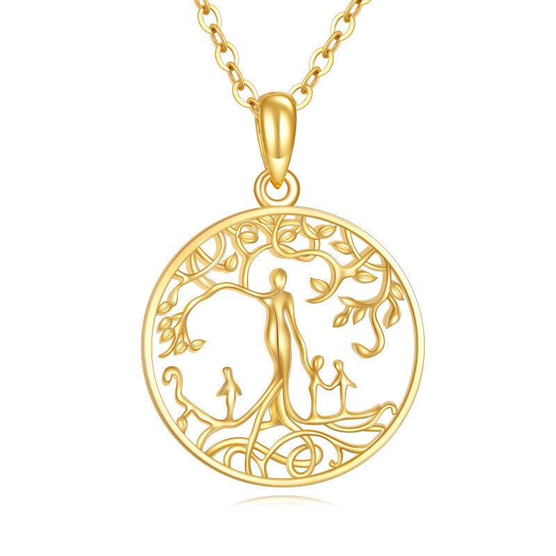Collar con colgante del Árbol de la Vida en oro de 14 quilates-1