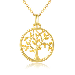 10K Gold Tree Of Life Pendant Necklace-54