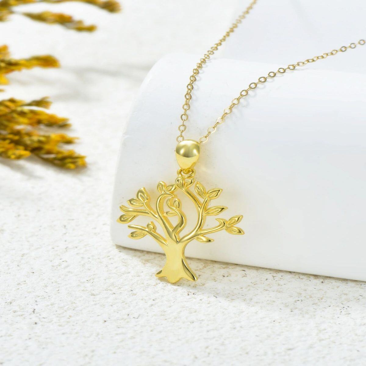 10K Gold Tree Of Life Pendant Necklace-3