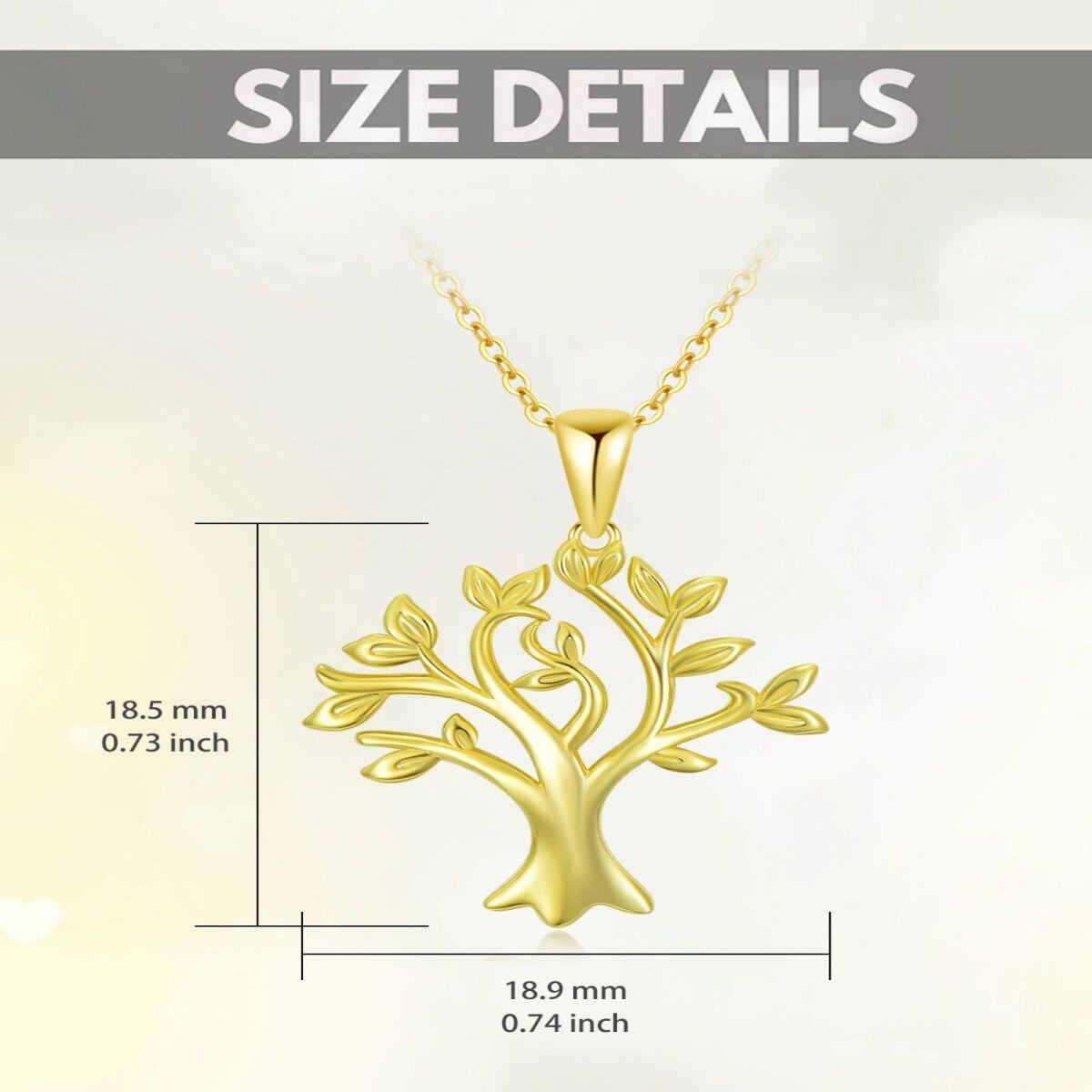 10K Gold Tree Of Life Pendant Necklace-4