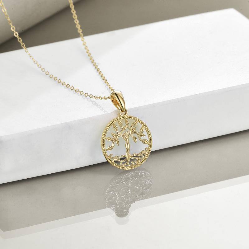 10K Gold Tree Of Life Pendant Necklace-3