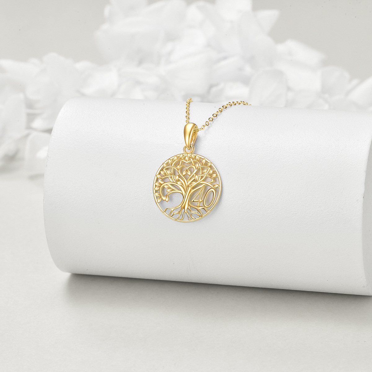 14K Gold Tree Of Life Pendant Necklace-3