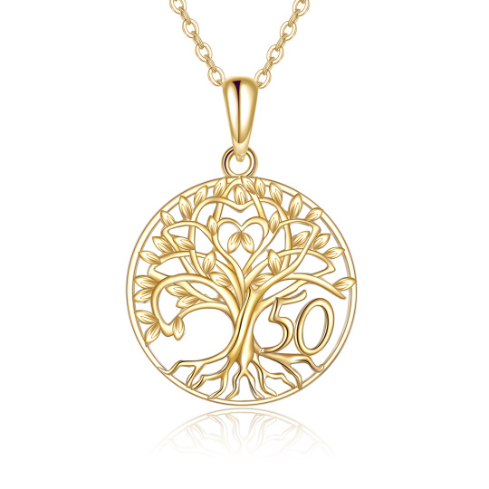 Collana con ciondolo dell'Albero della Vita in oro 10K