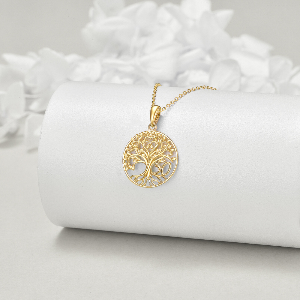 10K Gold Tree Of Life Pendant Necklace-3