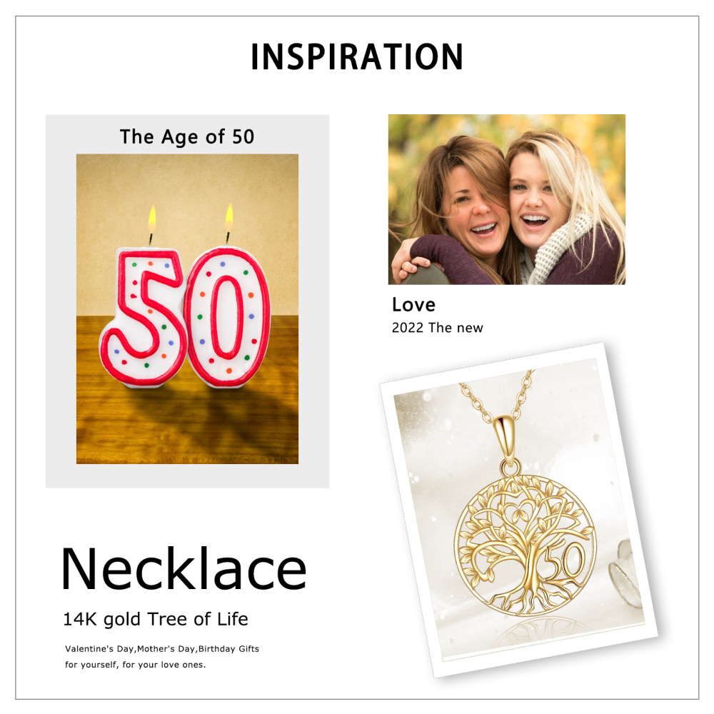 10K Gold Tree Of Life Pendant Necklace-6