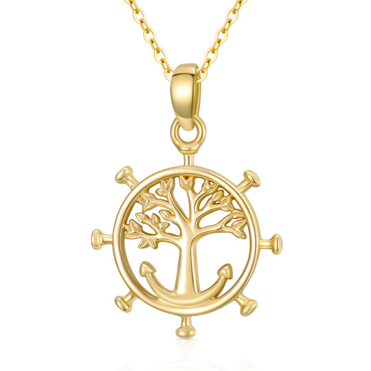 14K Gold Tree Of Life Pendant Necklace