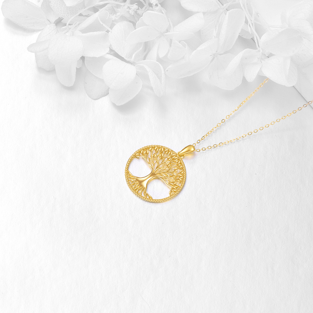 10K Gold Tree Of Life Pendant Necklace-4