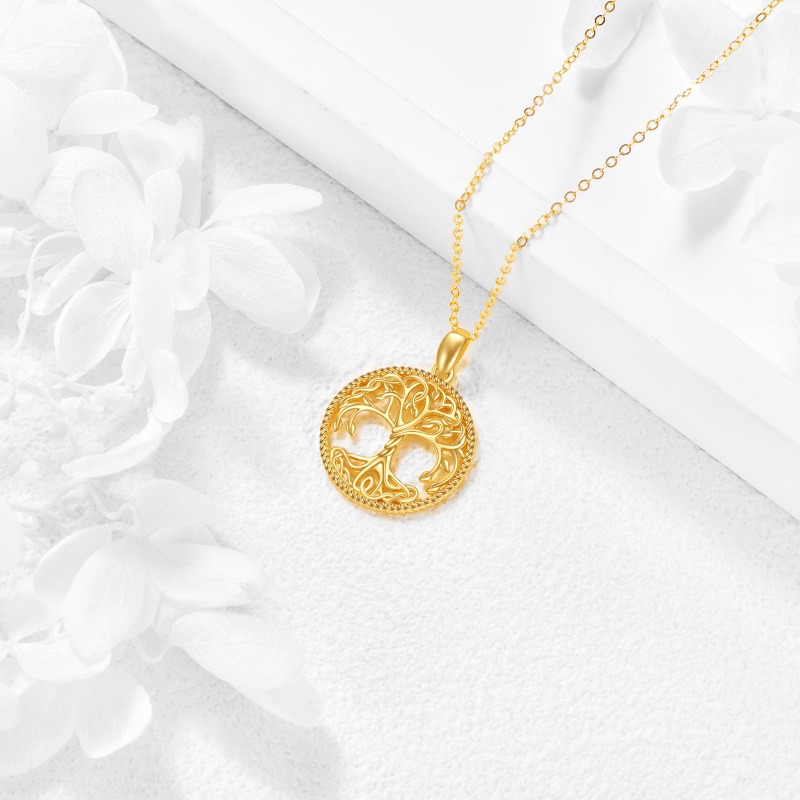 10K White Gold Tree Of Life Pendant Necklace-4