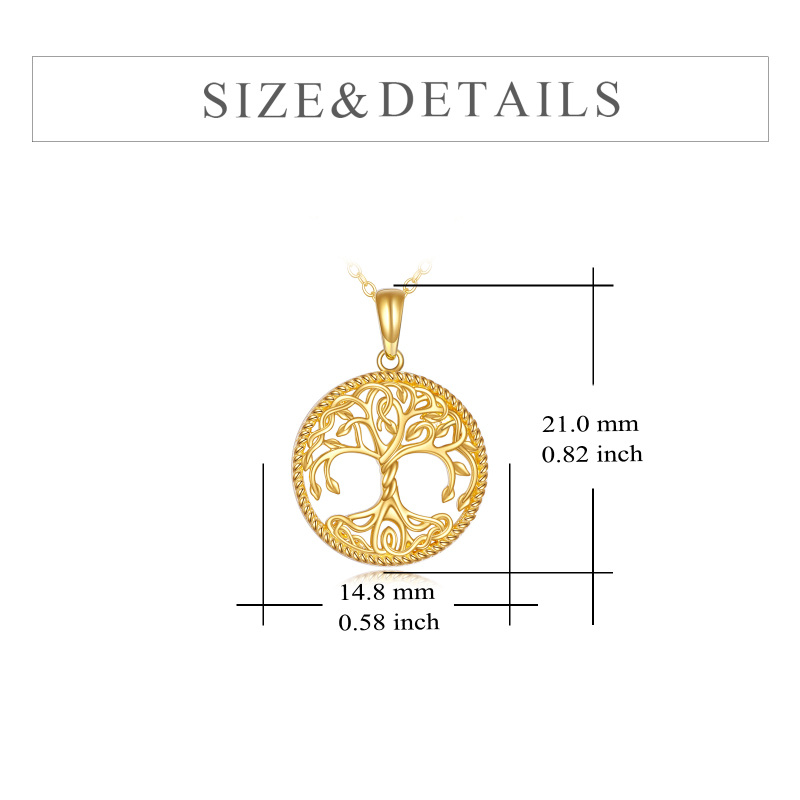 10K White Gold Tree Of Life Pendant Necklace-6