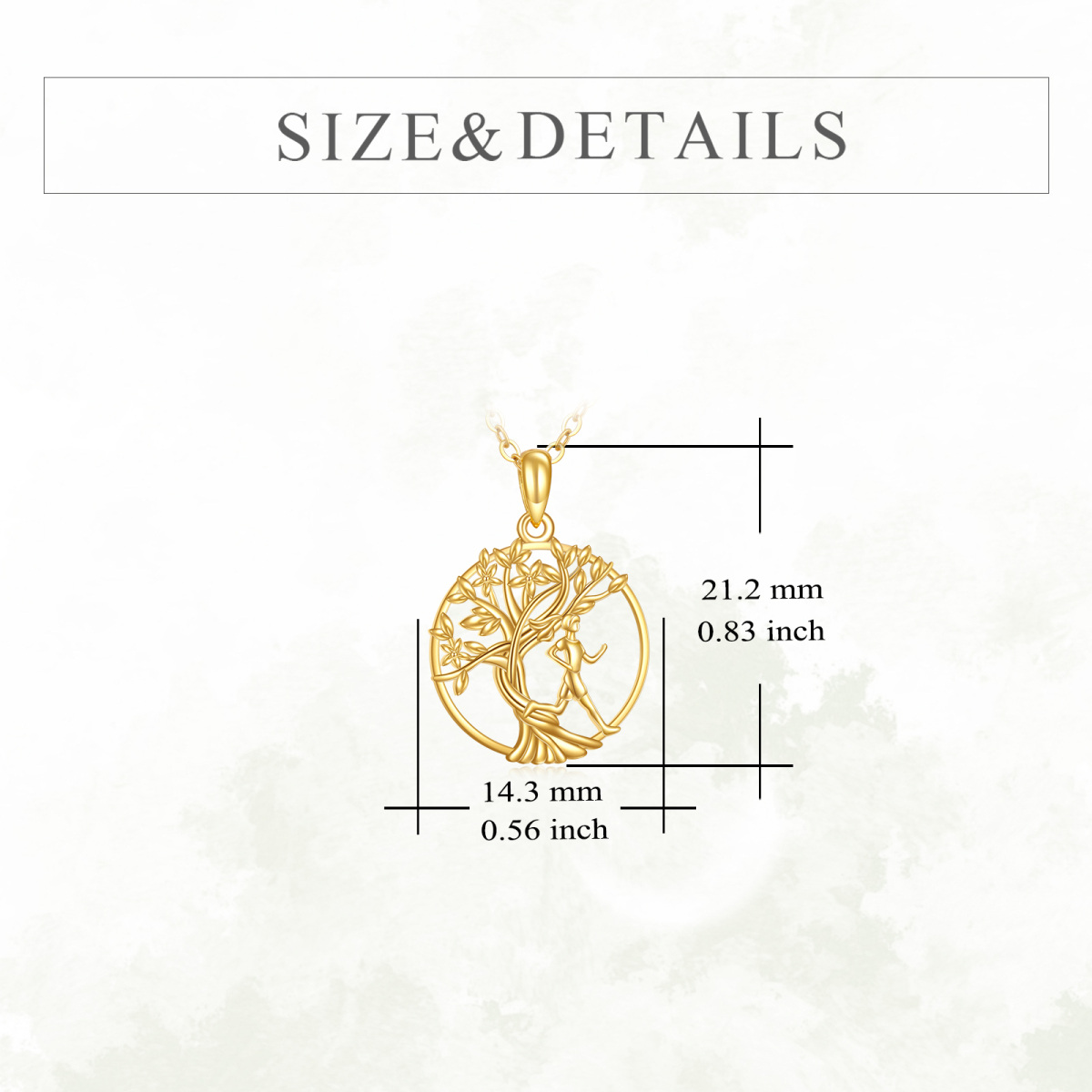 10K Gold Tree Of Life & Runner Pendant Necklace-5