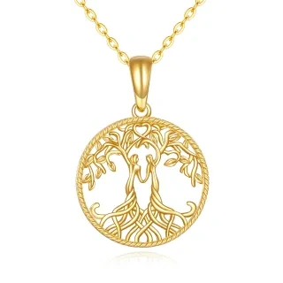 10K Gold Tree Of Life & Sisters Pendant Necklace-29