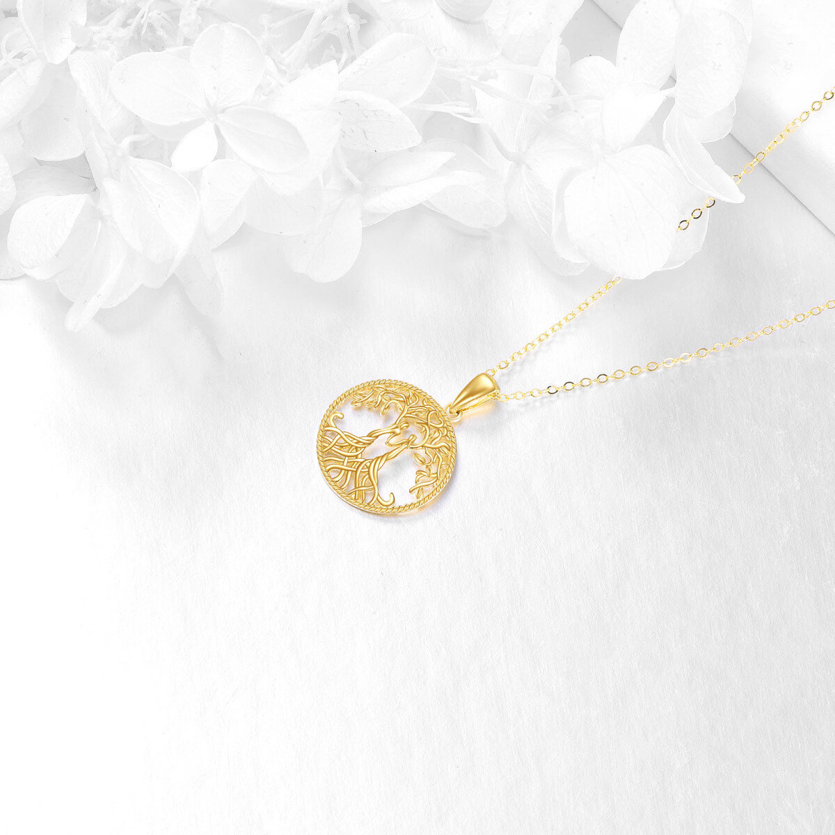 10K Gold Tree Of Life & Sisters Pendant Necklace-4