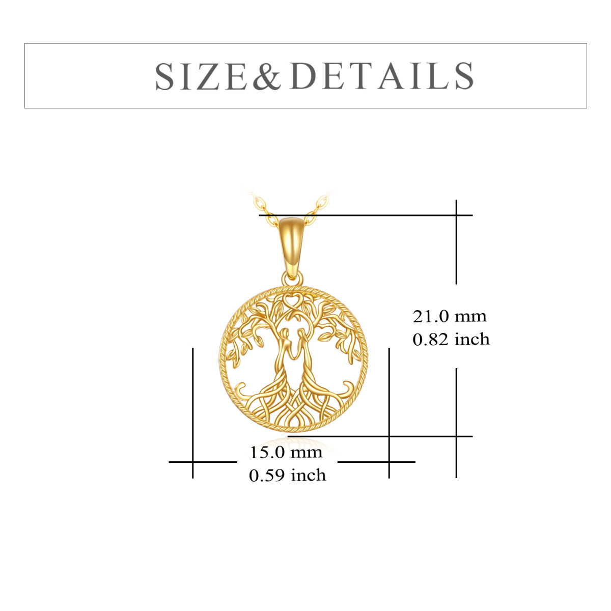 10K Gold Tree Of Life & Sisters Pendant Necklace-6