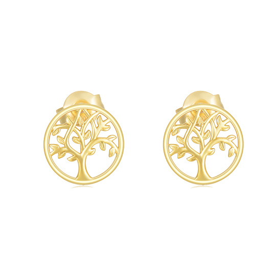 14K Gold Baum des Lebens Ohrstecker