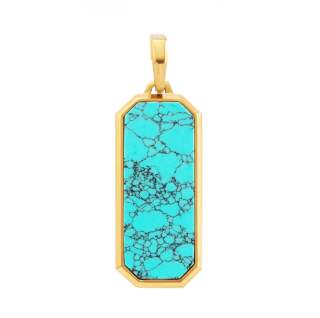 Sterling Silver with Yellow Gold Plated Turquoise Beverly Pendant-1
