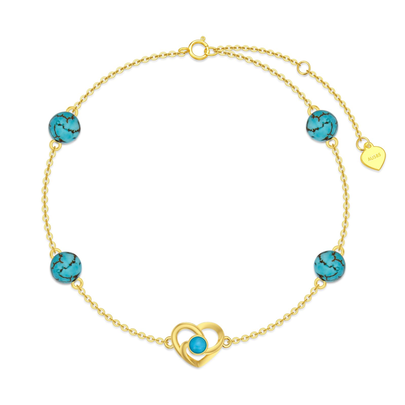 14K Gold Turquoise … - image