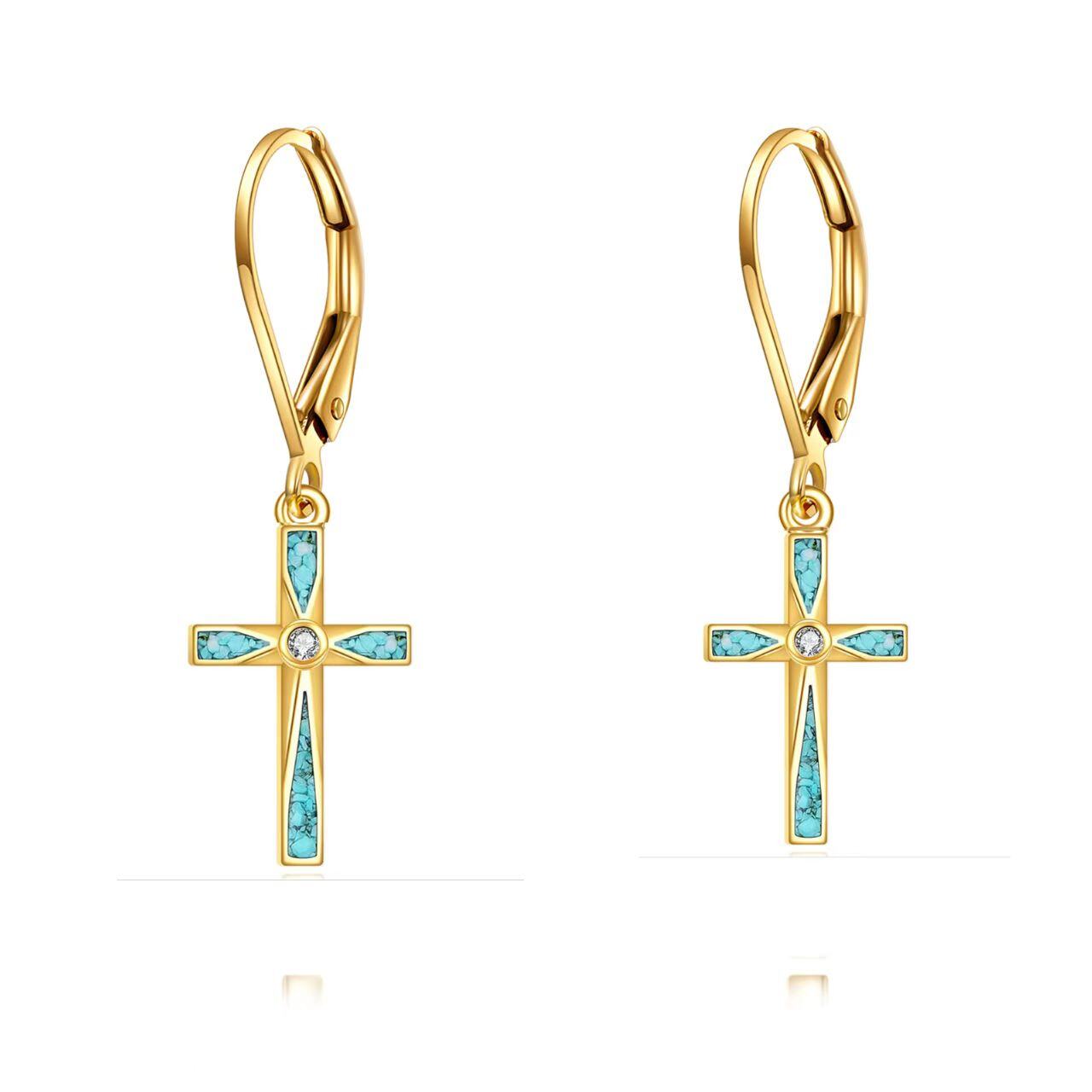 14K Gold Turquoise … - image