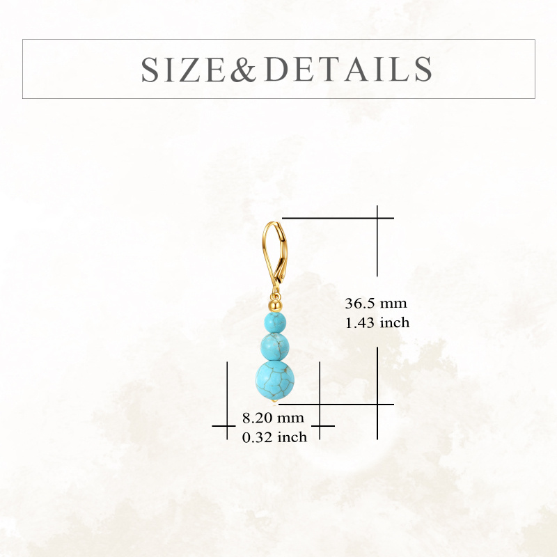 أقراط متدلية من الذهب عيار 14 قيراطًا مرصعة بالفيروز-5