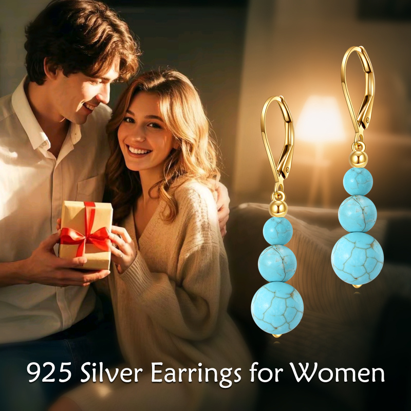 أقراط متدلية من الذهب عيار 14 قيراطًا مرصعة بالفيروز-6