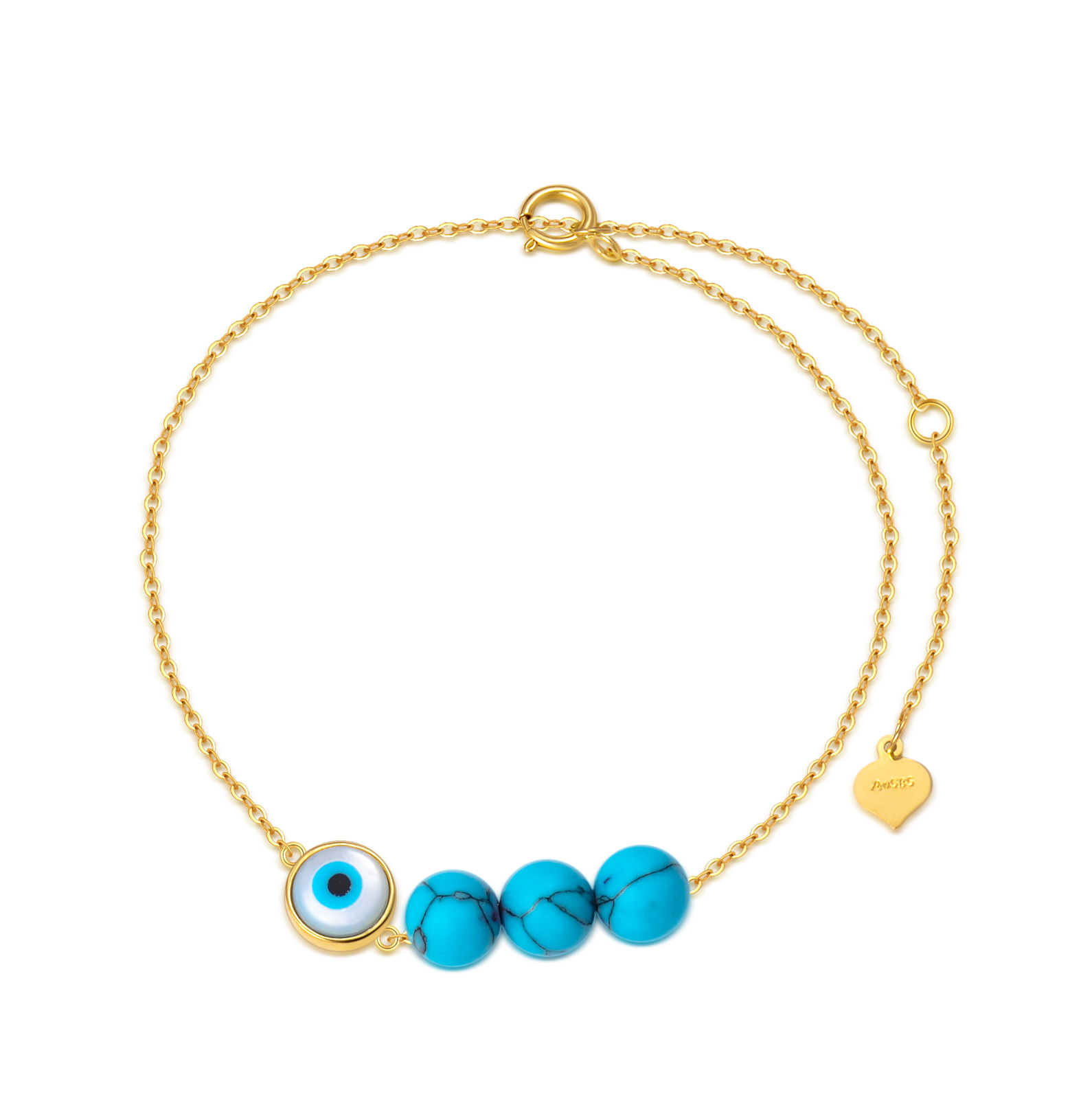 14K Gold Turquoise … - image