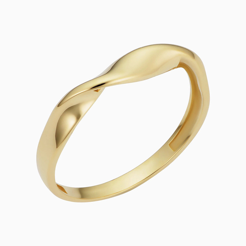 Anillo apilable de oro de 14 quilates con diseño trenzado-1