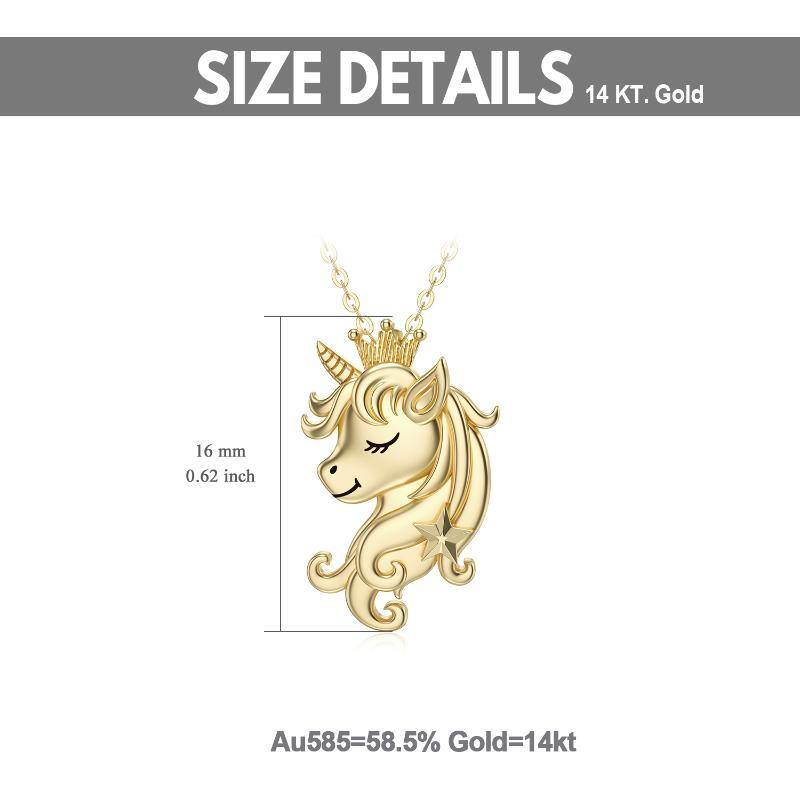 10K Gold Unicorn Pendant Necklace-5