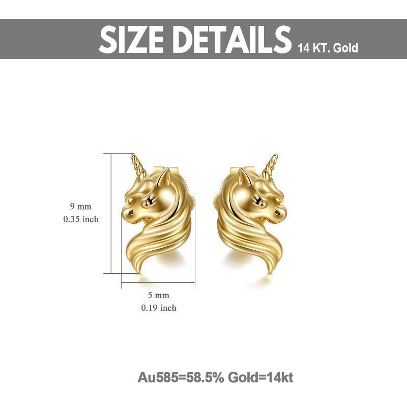 Pendientes Unicornio Oro 10K-5