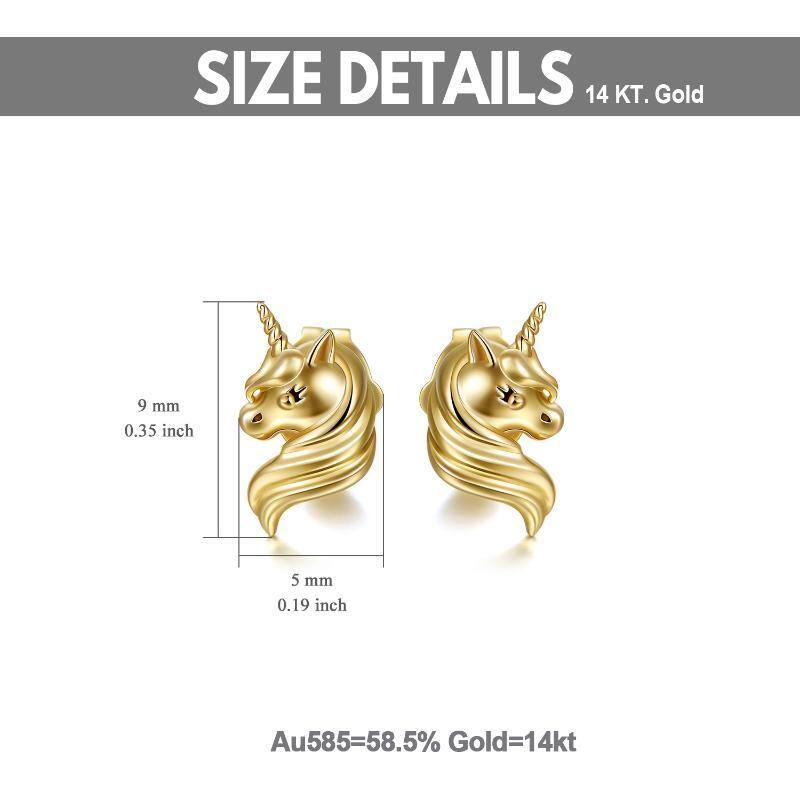 14K Gold Einhorn-Ohrstecker-5