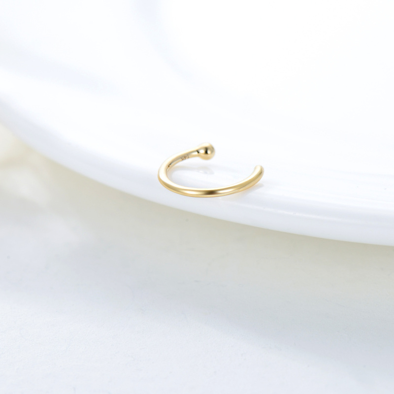 10K Gold Ball Nose Ring-4