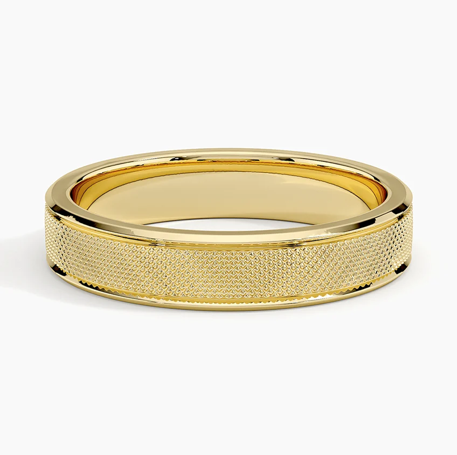Aliança de casamento em ouro 18K para homem 4,5 mm-1