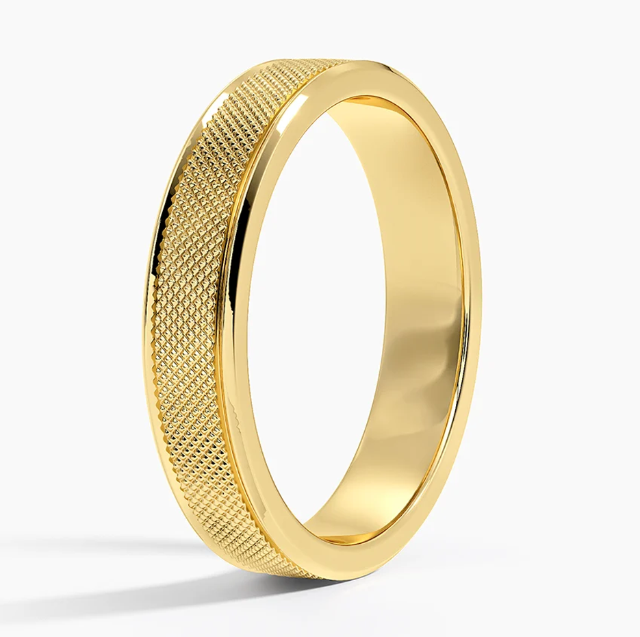 Aliança de casamento em ouro 18K para homem 4,5 mm-3