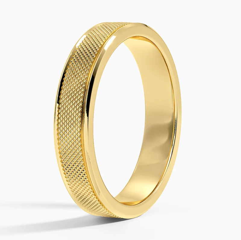 14K Gold Wedding Ring for Men 4.5 mm-3