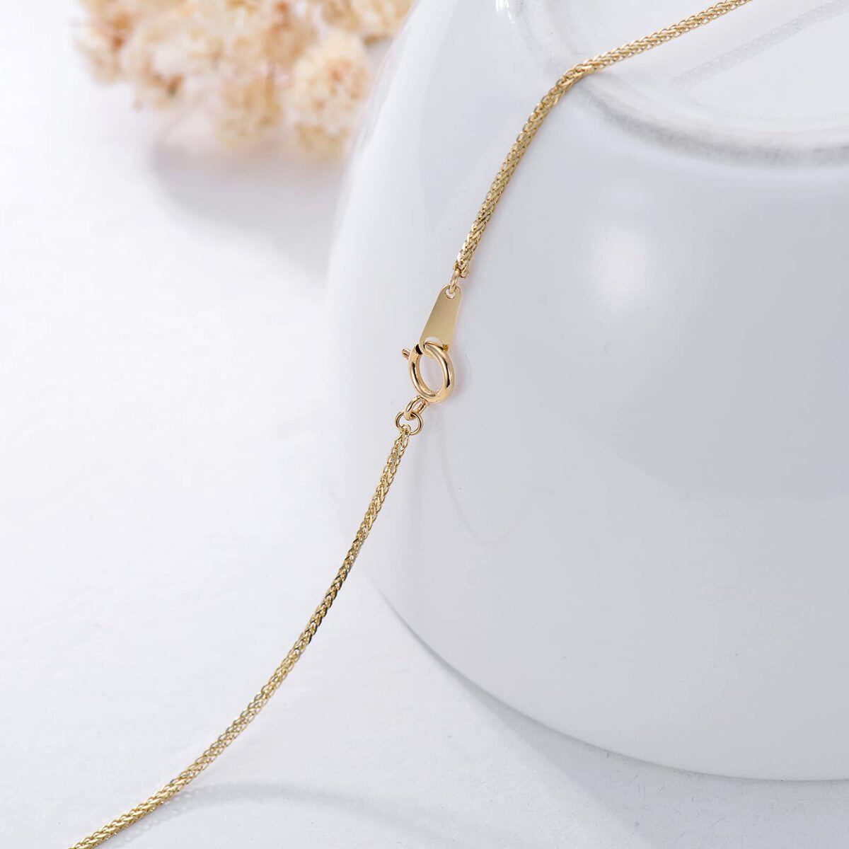 14K Gold Wheat Chain Necklace-3