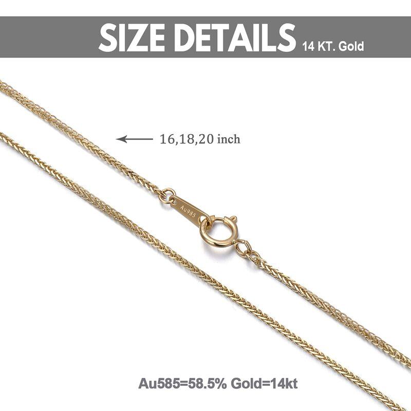 14K Gold Weizenkettenhalskette-4