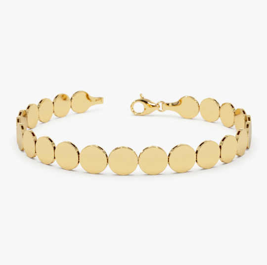 Bracelet à maillons ronds larges en or 14 carats de 6,5 mm