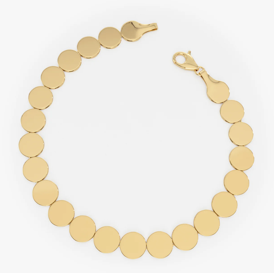 Pulseira de elos redondos largos em ouro 10K de 6,5 mm-4