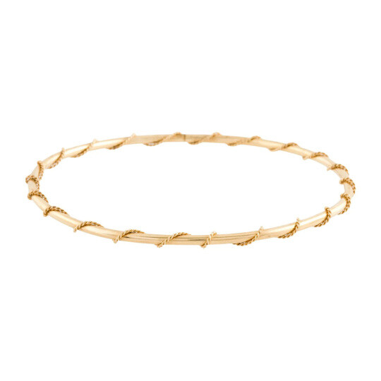 14K Gold Wire Wrapped Bangle Bracelets