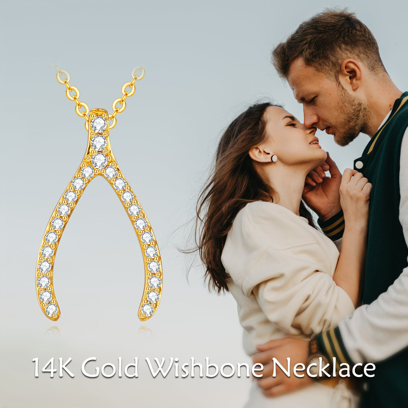 Collier pendentif en or blanc 10 carats et zircone cubique-6