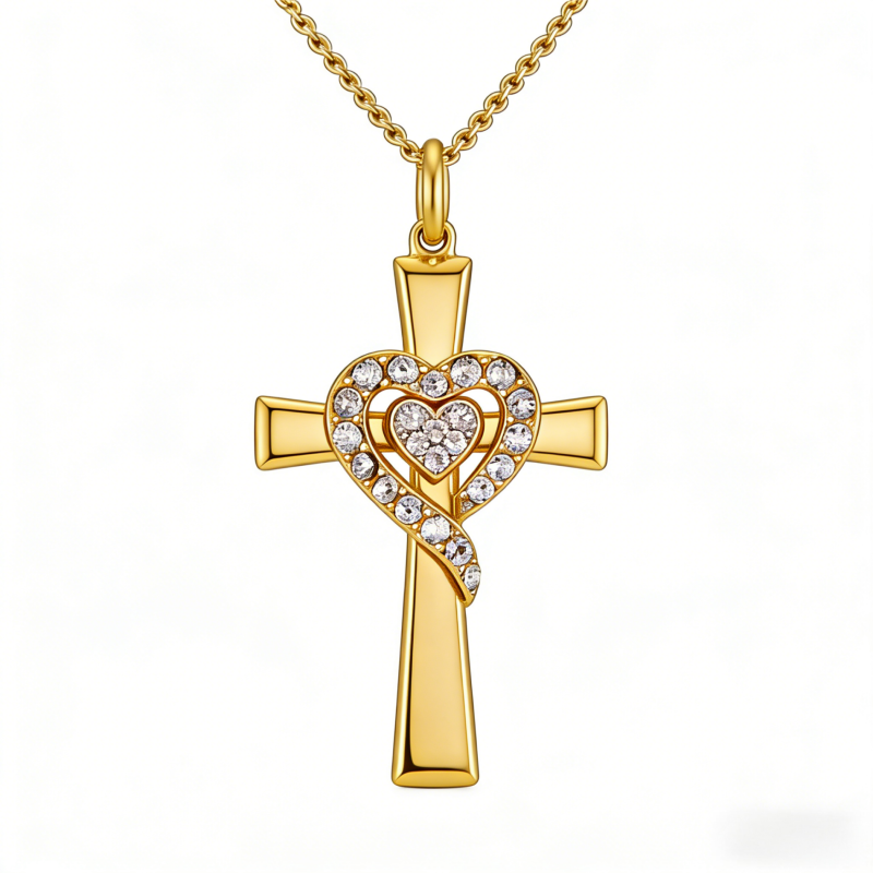 Collier croix pour femme en or 18K-1