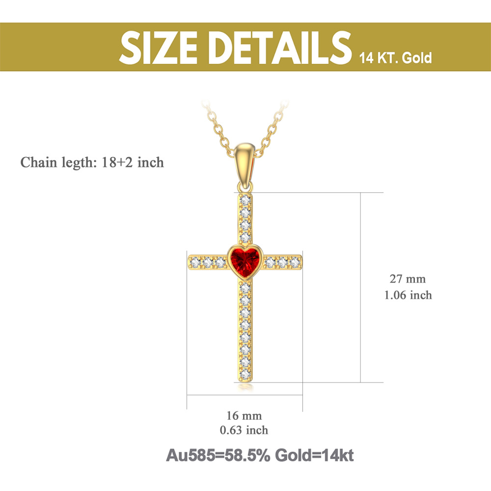 Collar Colgante Cruz Circonio Oro 10K-3