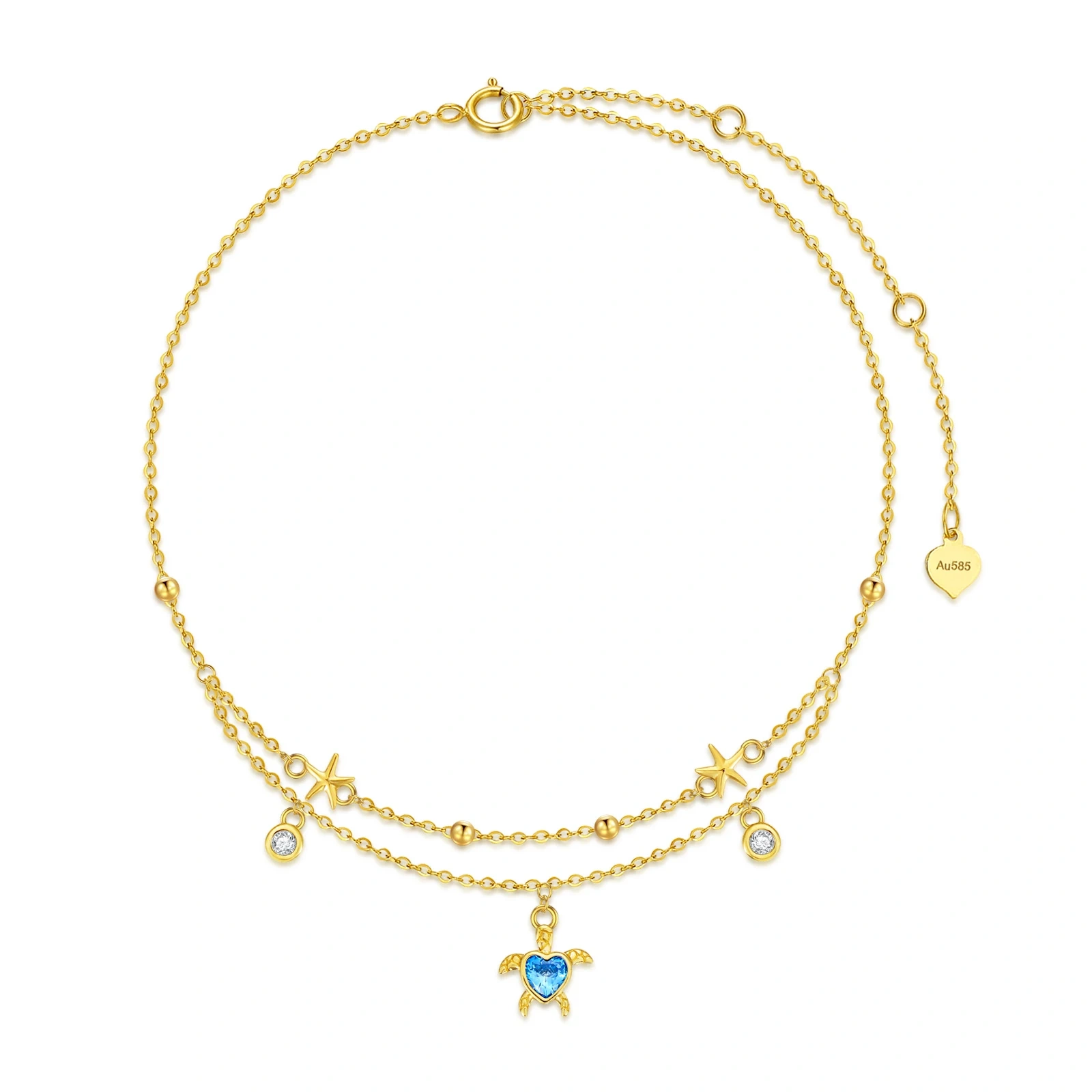 14K Gold Zircon Sea… - image