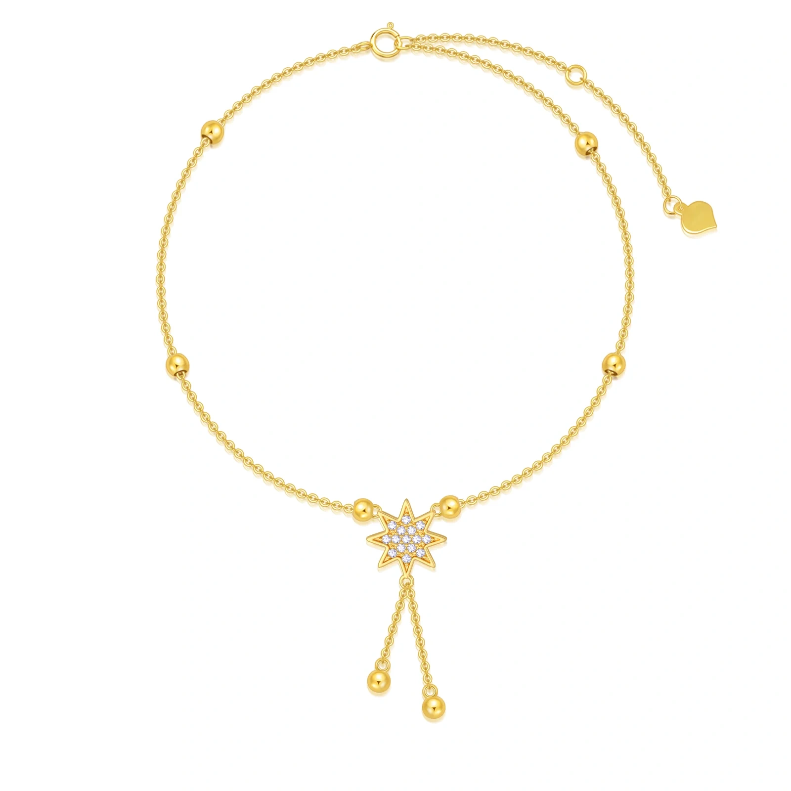 14K Gold Zircon Bea… - image