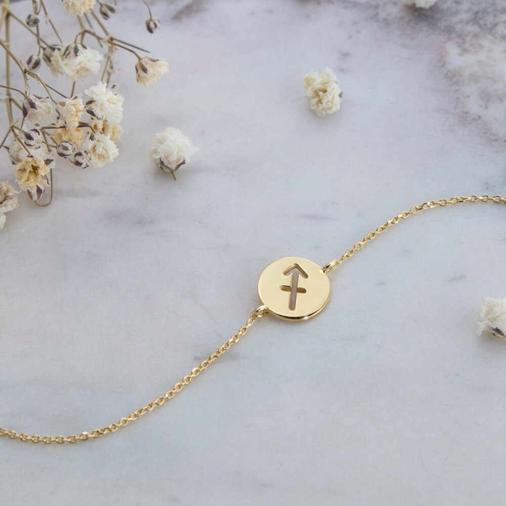 10k Rose Gold Zodiac Sign Bracelet-4