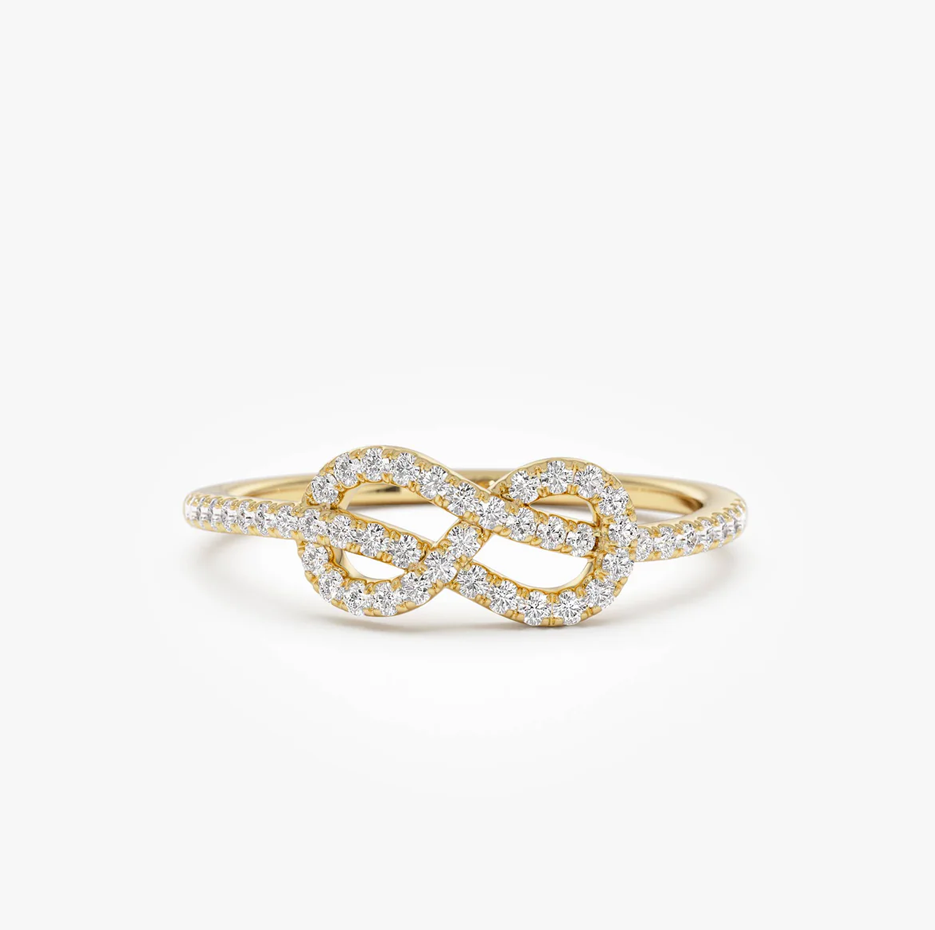 14K Infinity Knot Diamond Ring-1