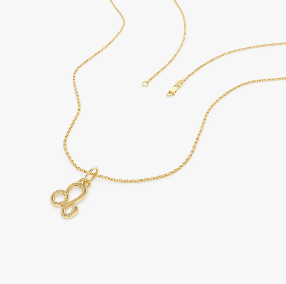14K Leo Zodiac Charm Necklace-3