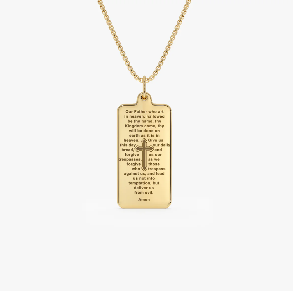 14K zawieszka z modlitwą Pańską-1