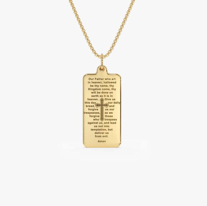 14K Lord’s Prayer Tag Pendant-1