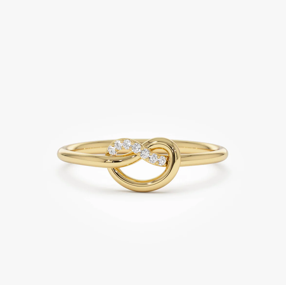 14K Love Knot 0.04 … - image