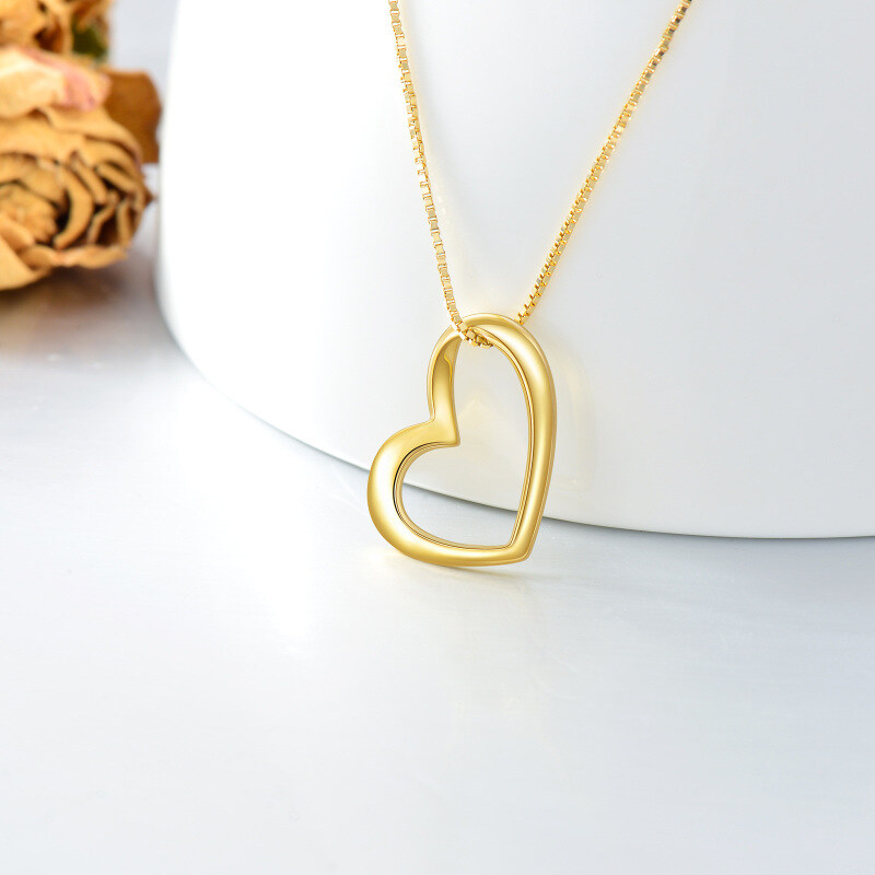 14K Gold Heart Pendant Necklace-3