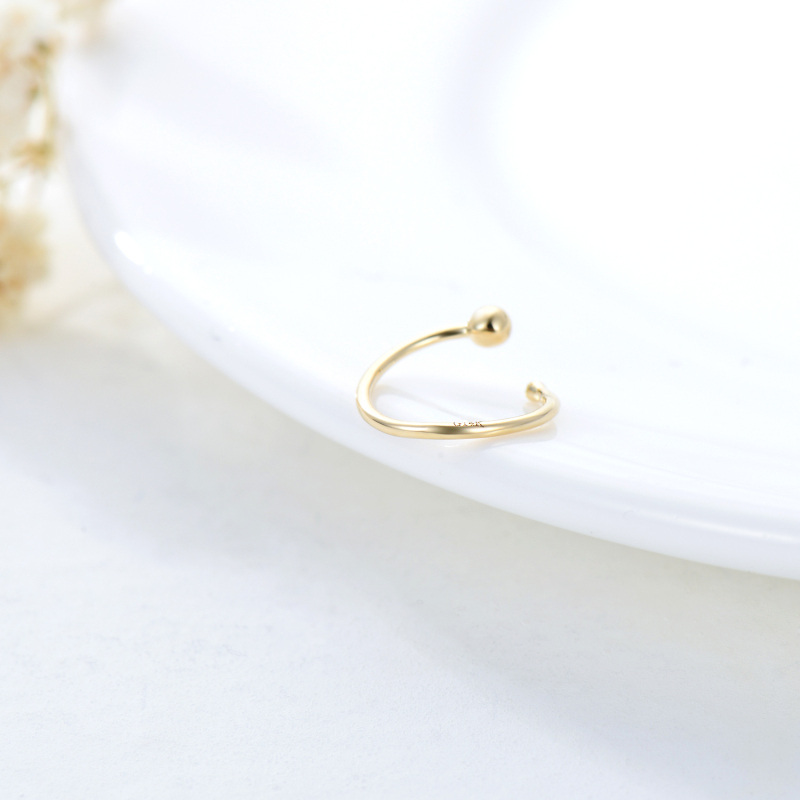 Anillo nasal de bola de oro blanco de 10 quilates-4